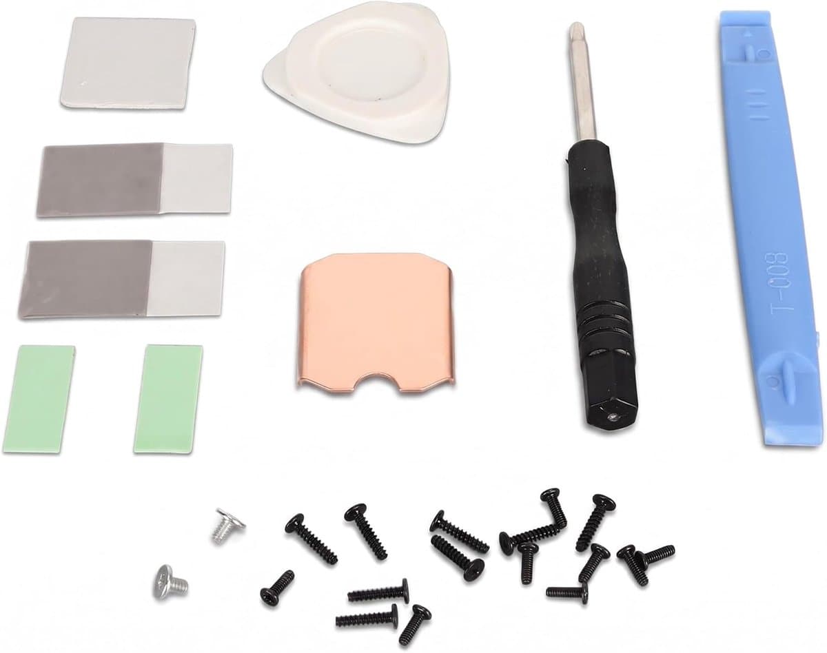 Voor Steam Deck SSD Heatsink Thermal Pad, M.2 2230 NVME SSD Copper Heat Sink Cooling Thermal Paste, Back Cover, Opening Tool Vervangingen Schroevendraaier Reparatie Kit - Afbeelding 1