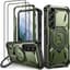Telefoonhoesje voor Samsung Galaxy S21, met 2 stuks, beschermfolie, 360 graden ringstandaard, beschermhoes, militaire stootvaste telefoonhoes voor Samsung S21 5G, groen