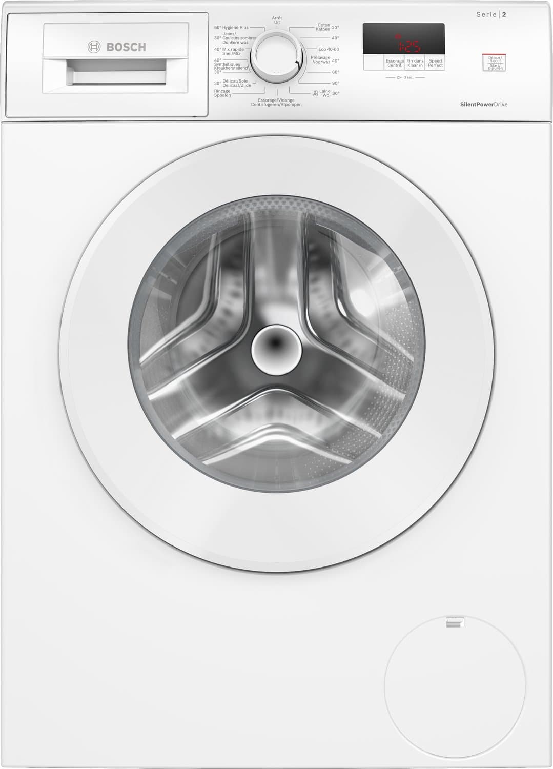 Bosch WGE02402FG - Serie 2 - Wasmachine - 7 kg - 1400 rpm -Energielabel A - 65% snellere was door SpeedPerfect - NL/FR display - Stil en zuinig model - Afbeelding 1