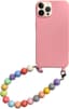 Hoes voor mobiele telefoon voor iPhone 13 glitter regenboog met kralenband transparant esthetische beschermhoes vrouwen meisjes kristalhelder hoesje met schattig kettinghoesje voor iPhone 13