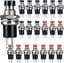 CLDIY 1A 250V AC SPST Normally Closed (NC) Moment Switch 2-Pole Mini Micro Button Red and Black Cap 20 Pieces - ShopVlot
