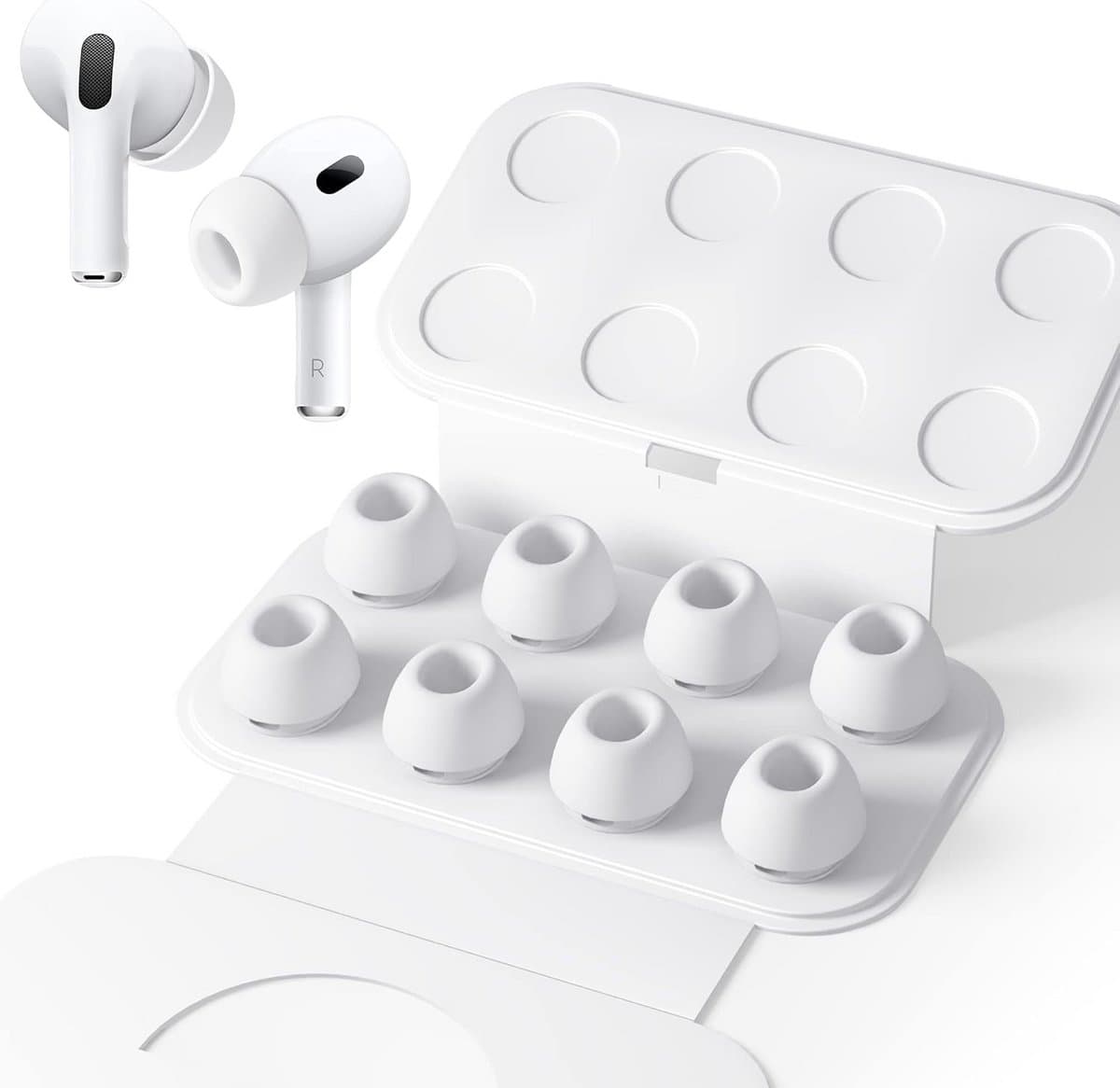 Zachte Silicone Oordopjes voor Airpods Pro - 4 Paar, Geluiddempende Gaten, Antislip, Extra Klein - Afbeelding 1