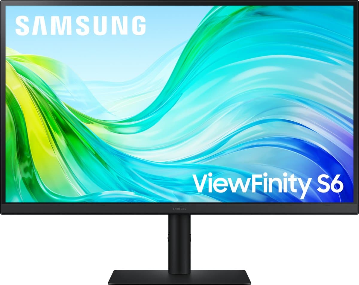 Samsung ViewFinity S6 S27F612EAU - LED-monitor - 27" - 2560 x 1440 QHD @ 100 Hz - IPS - 300 cdm² - 1000:1 - 5 ms - 2xHDMI, DisplayPort - Zwart - Afbeelding 1