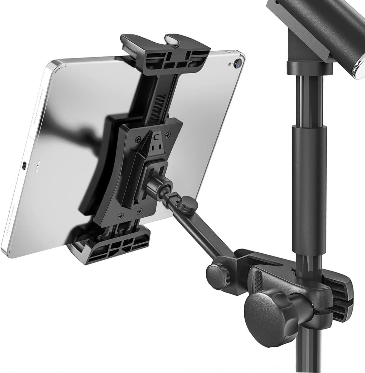 Verstelbare microfoonhouder voor tablet en smartphone, 360° draaibare standaard voor iPad en andere apparaten van 4.7-12.9 - Afbeelding 1