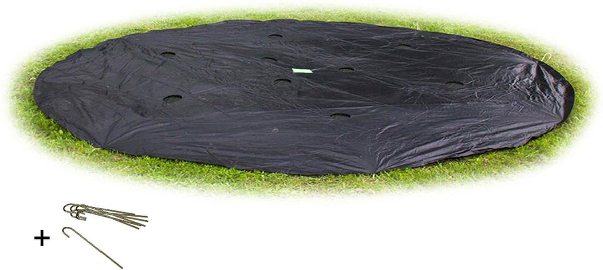 EXIT Groundlevel Trampoline Afdekhoes ø427cm - Trampoline Beschermhoes - Weerbestendig - Rond - Afdekzeil - Afbeelding 1