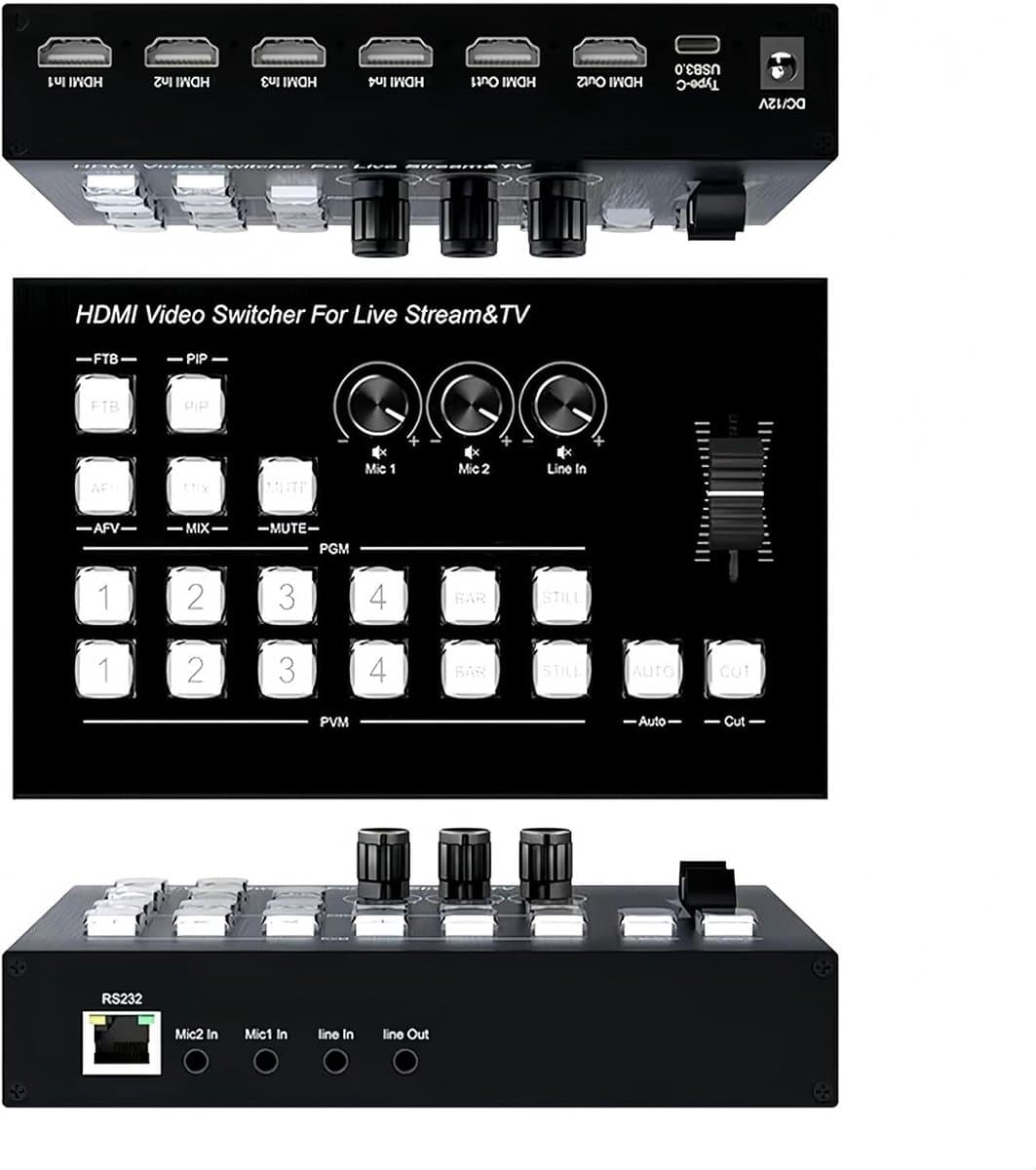 4K Mixer Video Multiformat Switcher, 4 Kanaals Multi Camera Atem Mini Pro Live voor Live Broadcast Streaming Productie Video Mixer Switch Station Type C Opname - Afbeelding 1