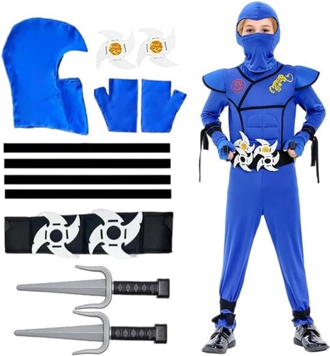 Ninja-kostuum voor kinderen - Draak outfit - Jongens - Halloween en cosplay - Rollenspel outfit - Afbeelding 1