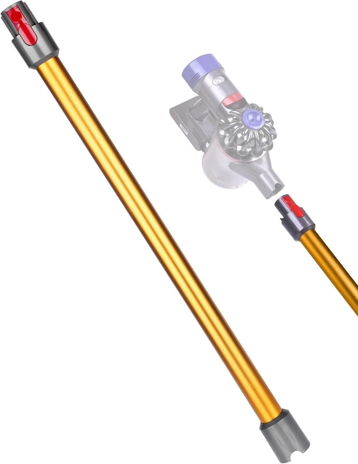 Telescopische buis - compatibel met Dyson V7 V8 V10 V11 V15 - geel - verlengsnoer voor stofzuiger - Vemera - Afbeelding 1