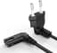2M netsnoer stroomkabel 2-polig, C7 kabel Eurostekker stroomkabel 90° Euro netsnoer voor Samsung televisie LG Philips Sony Panasonic TV PS5 PS4 Xbox PC kleinapparatenkabel - Zwart