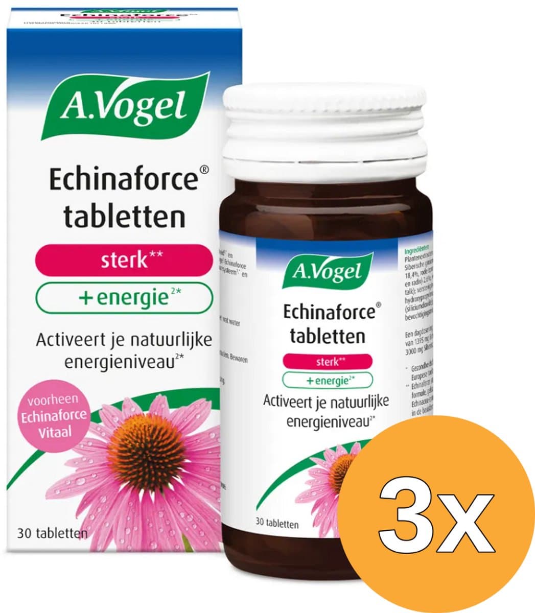 3x A.Vogel Echinaforce Tablet Sterk & Energie (30 Tabletten) - Afbeelding 1