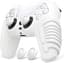 Beschermhoes voor ps5 Controller, Ergonomische Zachte Siliconen Case, Anti-slip Rubberen Skins Cover met Duimgreep Caps, Compatibel met Laadstation - Razende Krijger Editie (Wit)