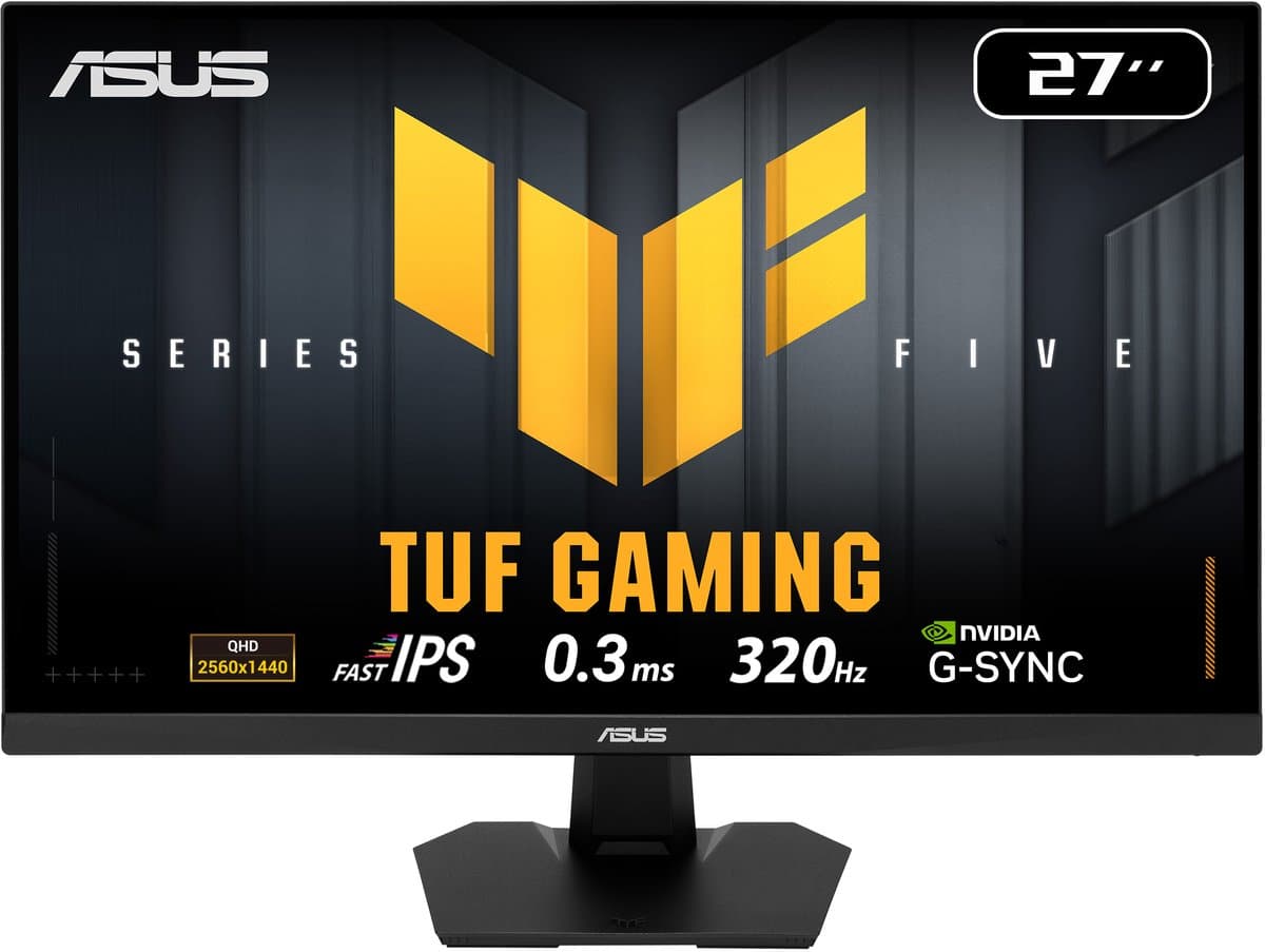 ASUS TUF Gaming VG27AQM5F - QHD Fast IPS Gaming Monitor - 320Hz - 0.3ms - Speakers - 27 Inch - Afbeelding 1