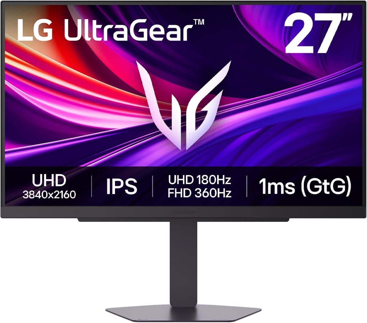 LG UltraGear 27G810A-B UHD 4K - IPS Gaming Monitor - Dual-Mode 180Hz/360hz - 1ms - DisplayHDR 400 - 27-inch - Afbeelding 1