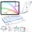 Namajunas - Tablet toetsenbord - Toetsenbordhoes geschikt voor iPad Air 13 inch (M3/M2) & iPad Pro 12,9 inch (2018-2022) - 7-kleuren achtergrondverlichting - 360° Draaibaar - Multi-Touch Trackpad - Penhouder - Cyberpunk-stijl - Case