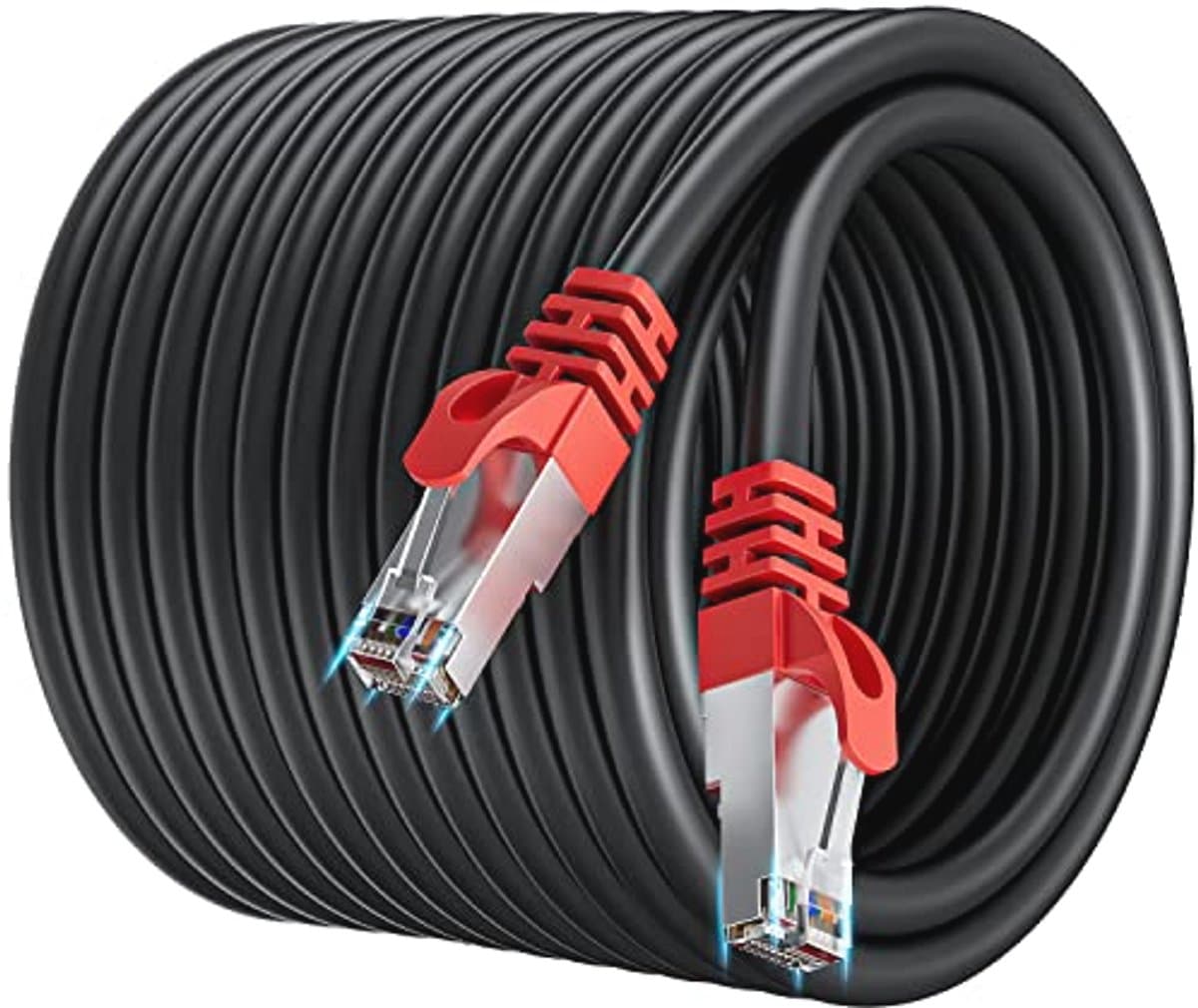 40 m Cat 7 Netwerkkabel Hoge Snelheid 10Gbit/s Buiten Ethernet LAN-Kabel Zwart voor PS5/4 Xbox - Afbeelding 1