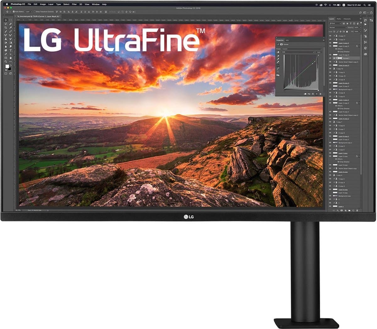 LG Ergo 32UN880 - 4K IPS USB-C Monitor - 60w - 32 Inch - Afbeelding 1
