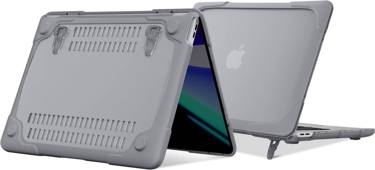 Avizar Hoesje Geschikt voor MacBook Pro 16 2019 Hardcase met Flexibele Rand, Grijs - Afbeelding 1
