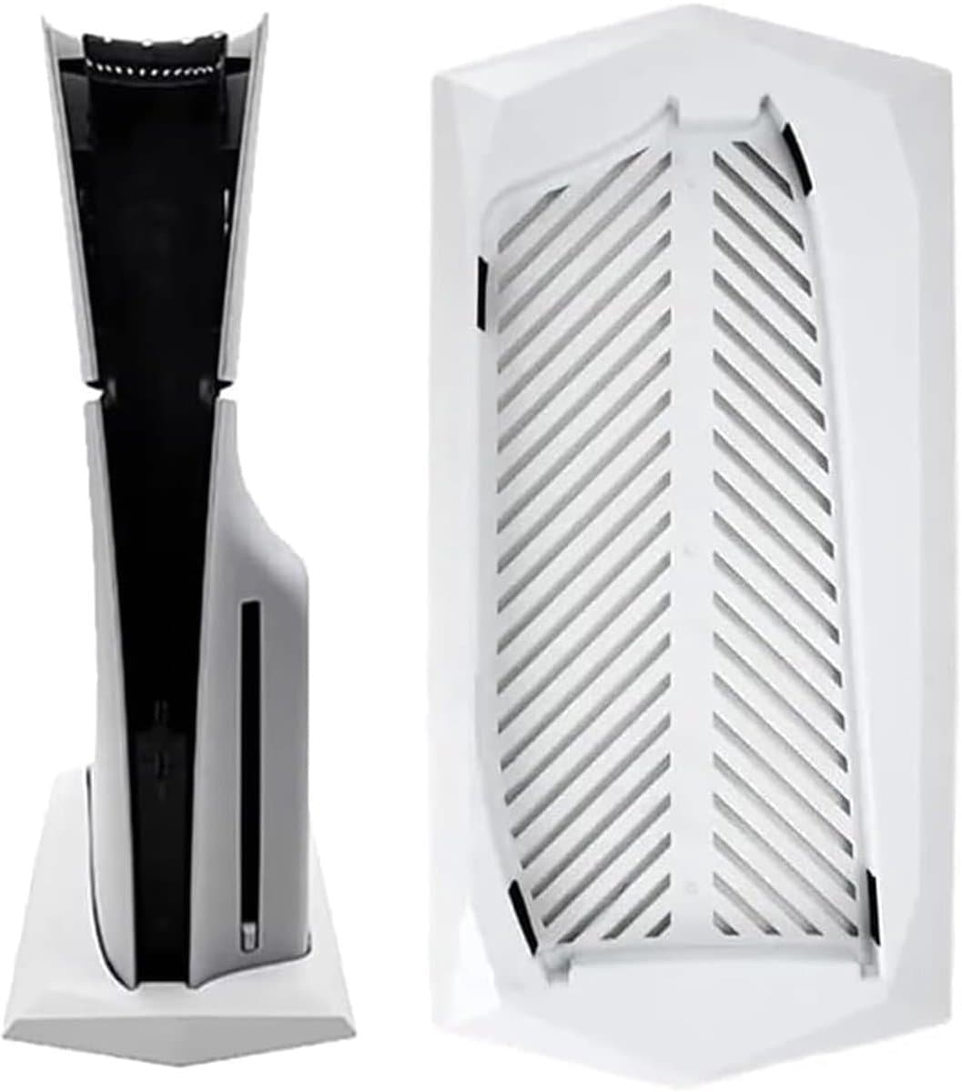 Standaard voor PS5 Slim Disc Edition, verticale basishouderstandaard voor Playstation 5 Slim Disc Edition-console met ingebouwde koelopeningen en antislipvoetjes (wit) - Afbeelding 1