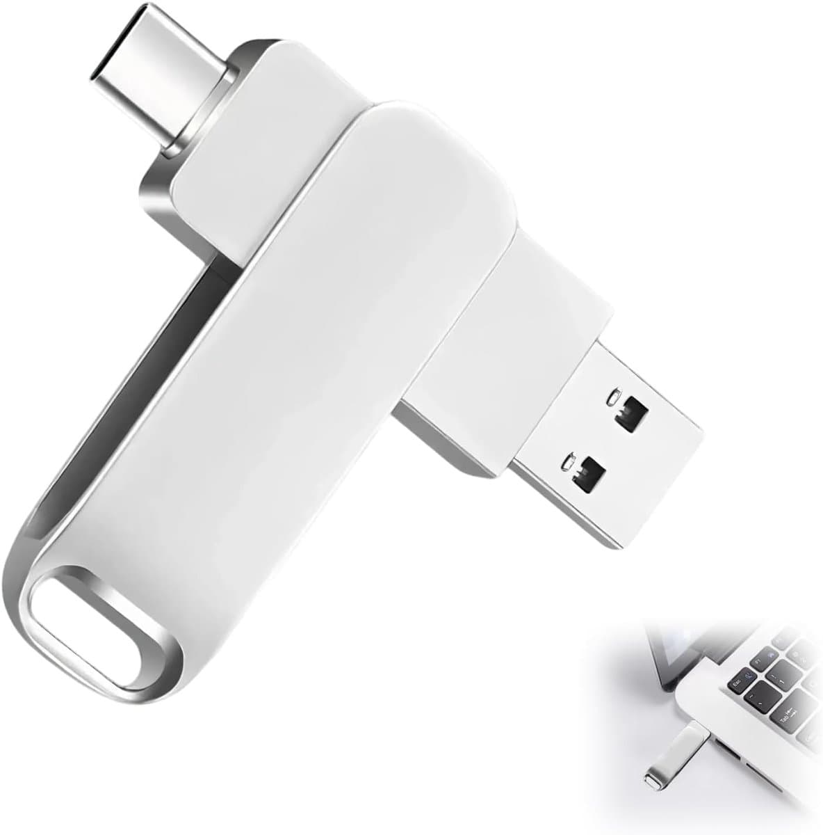 USB-stick type C 2-in-1, 32 GB, met dubbele USB-C en USB 2.0-aansluiting, krachtige USB-stick voor snelle gegevensoverdracht, compatibel met Android-smartphones, MacBook, tablets, pc, tv