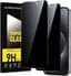 Inkijkbescherming voor iPhone 15 Pro Max, 2 stuks, anti-spionage-hardheid, krasbestendig, luchtbelvrij, privacy-screenprotector