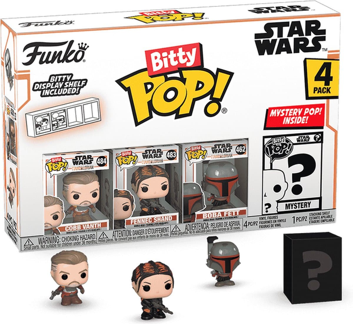 Star Wars: The Mandalorian Funko Bitty Pop! 4-Pack: Cobb Vanth / Fennec Shand / Boba Fett - Afbeelding 1