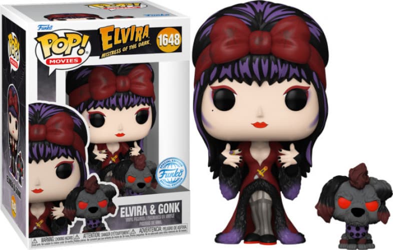 Elvira Mistress of the Dark Funko Pop Vinyl: - Elvira & Gonk (Moonlight) (Special Edition) - Afbeelding 1
