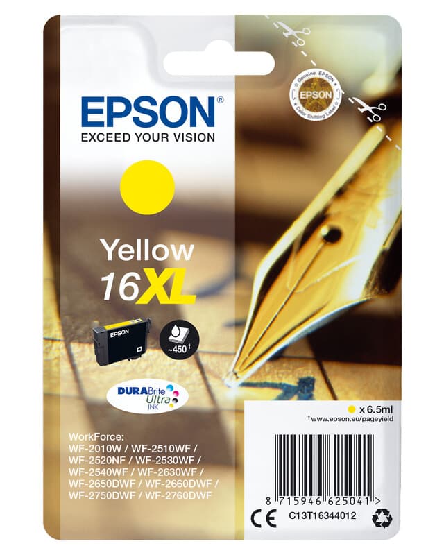 Epson Pen and Crossword enkelverpakking geel 16 XL DURABrite Ultra inkt - Afbeelding 1