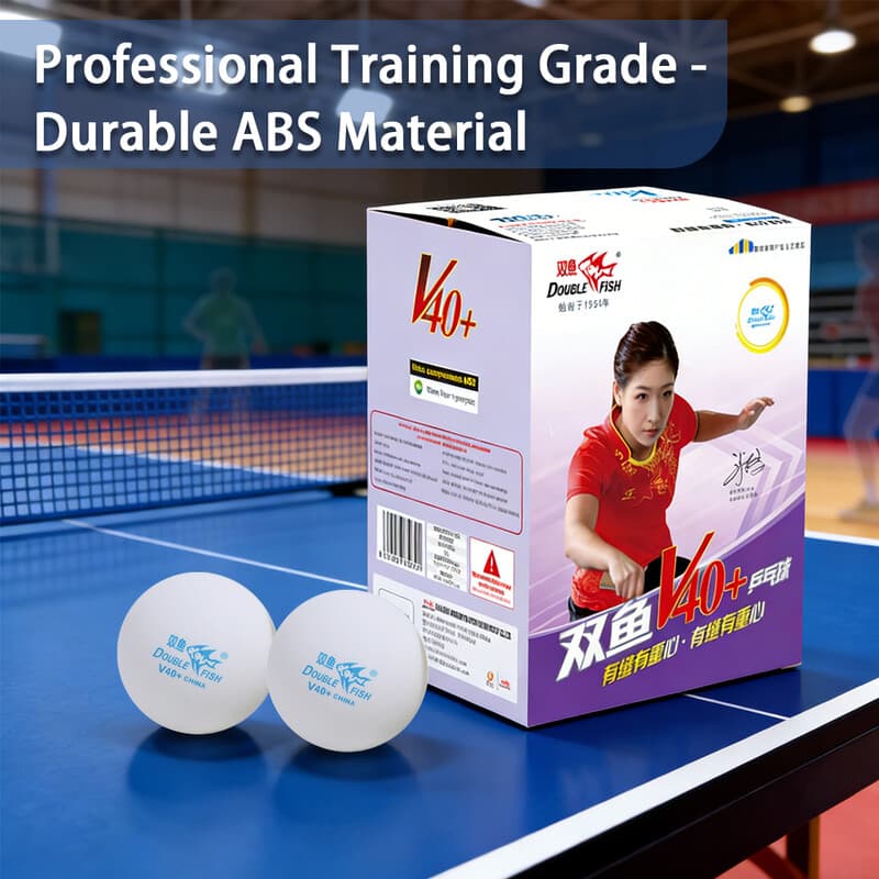 Double Fish V40+ No Star Training tafeltennisballen met naadjes, doos met 100 stuks, wit - Afbeelding 1
