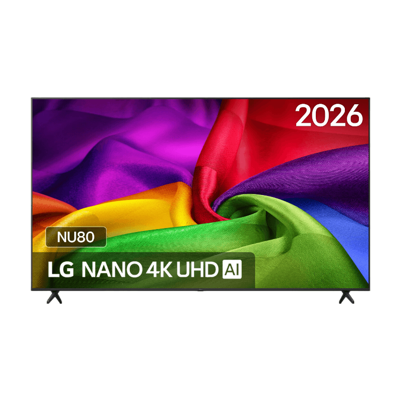 LG 85NU800B6LA 85 inch NANO 4K UHD AI Smart TV, Alpha 7 AI Processor 4K Gen9, HDR10, HLG, webOS 26, AI Sound Pro, Wi-Fi, Bluetooth, Zwart - Afbeelding 1