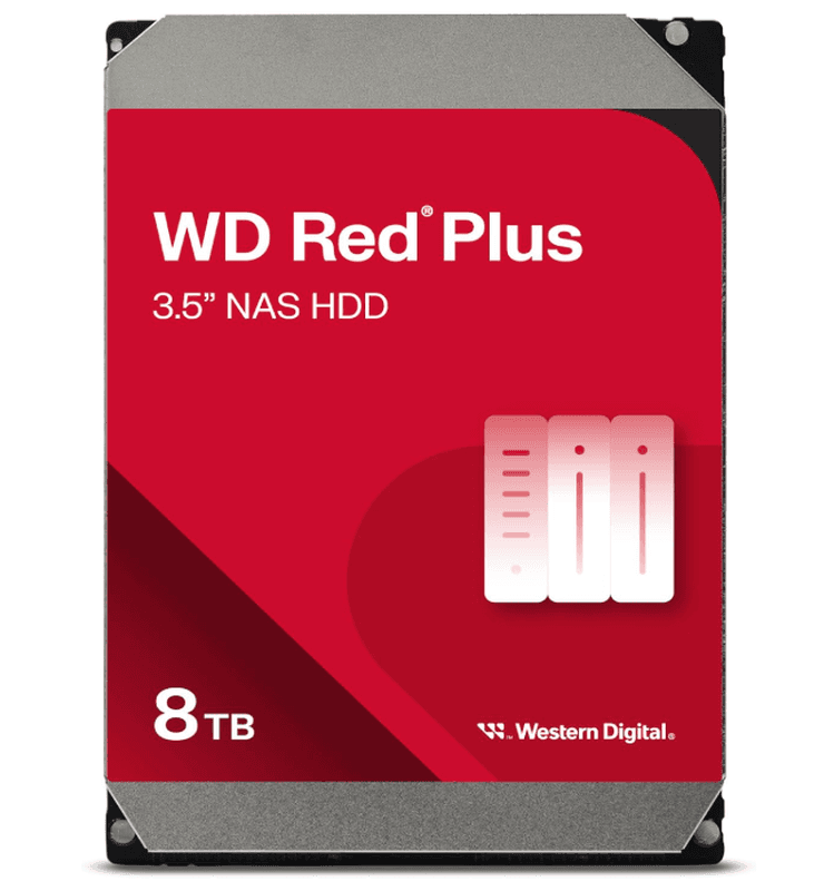 Western Digital 8 TB WD Red Plus NAS interne harde schijf HDD - 5640 RPM, SATA 6 Gb/s, CMR, 256 MB cache - Afbeelding 1