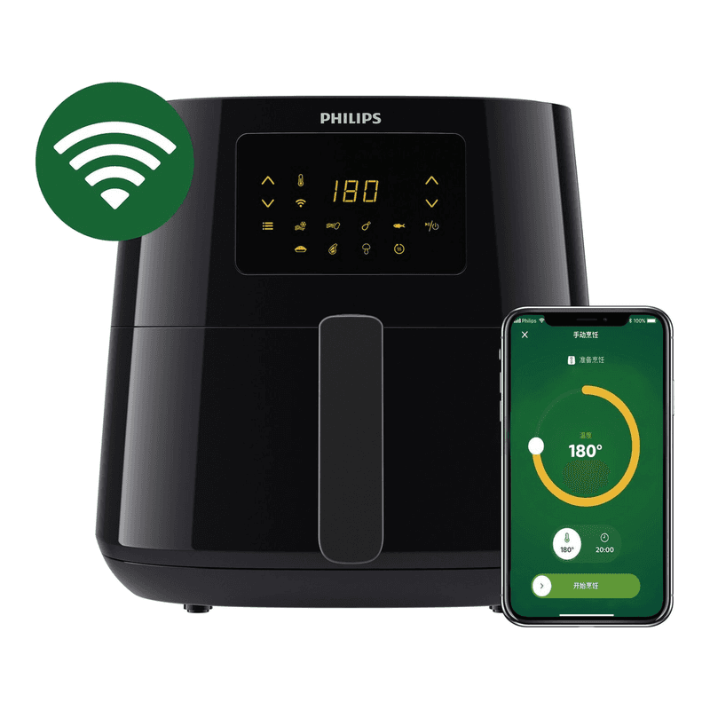 PHILIPS 5000 Serie Connected Airfryer XL – 6,2 L – Zwart – Voor 5 personen – 13 Kookfuncties (HD9280/70) - Afbeelding 1